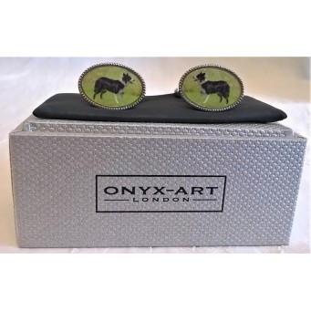 ONYX-ART CUFFLINK SET - BORDER COLLIE SHEEPDOG